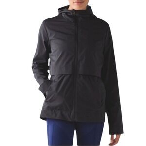 Lululemon Sz L/XL | Black Lightweight Windbreaker Zip Hooded Athletic Jacket